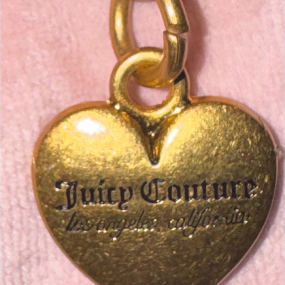 Authentic Heritage Juicy Couture Wristlet turn Clutch with Gold Heart Charms - Picture 4 of 9